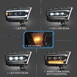VLAND LED Matrix Projector Headlights Fit For Dodge Ram 1500 2019-2021(NOT FOR 1500 Classic,1500 TRX