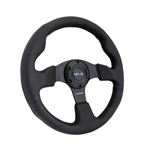 NRG, Reinforced, Steering, Wheel, 320mm, Black, Leather, Black, Stitching, steering wheel