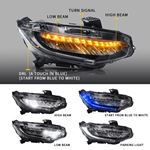 Vland,Full,LED,Headlights,For,Honda,Civic,10th,2016-2021,Sedan,Coupe,Hatchback 0