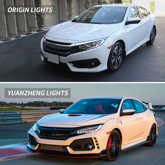 Vland,Full,LED,Headlights,For,Honda,Civic,10th,2016-2021,Sedan,Coupe,Hatchback 0