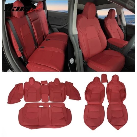 2017-2023,Tesla,Model,3,Front,Rear,5-Seat,Seat,Covers,Leather
