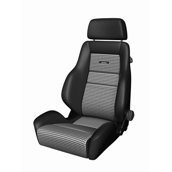 RECARO SEAT CLASSIC EXPERT LS BLACK LEATHER/HOUNDSTOOTH