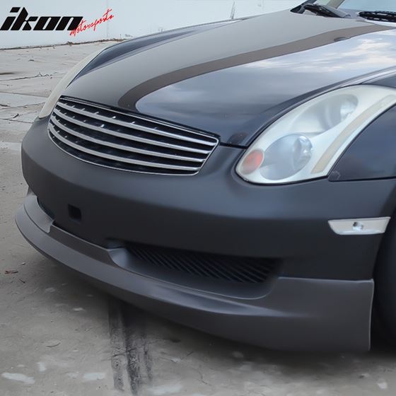 IkonMotorsports 06-07 Infiniti G35 Coupe 2Dr Sport G Style Front Bumper Lip Spoiler - PU