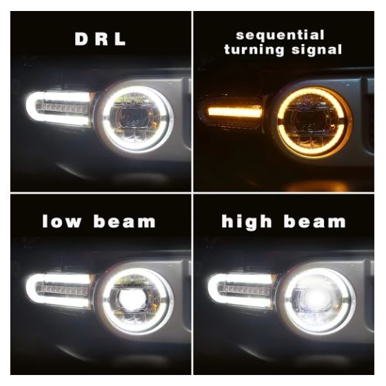 Archaic,Full,LED,Headlights,Assembly,For,Toyota,FJ,Cruiser,2007-2021