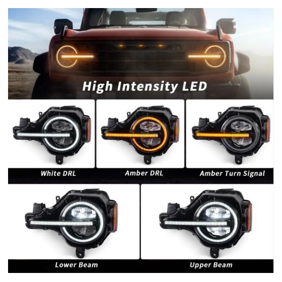 Archaic,Raptor,Version,Full,LED,Headlights,Assembly,For,Ford,Bronco,2021-2023,2/4-Door