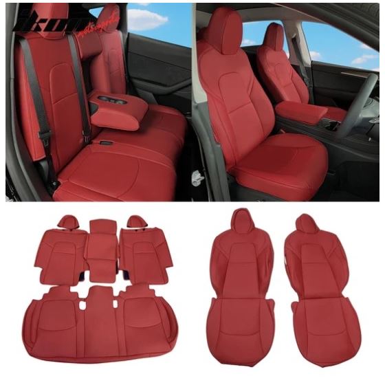 2020-2023,Tesla,Model,Y,Front,Rear,5-Seat,Seat,Covers,Leather