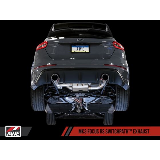 3025-33024,AWE ,Tuning ,Ford ,Focus, RS, SwitchPath, Cat-back, Exhaust - Diamond Black ,Tips,(Includ