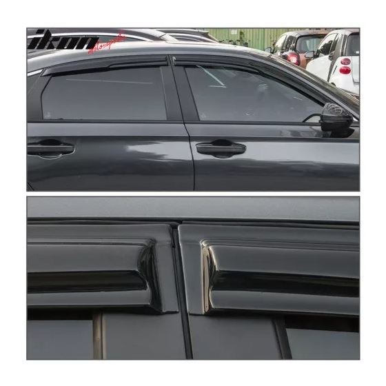 22-25 Honda Civic Sedan Mugen Style Window Visors Acrylic Air Deflector 4Pc