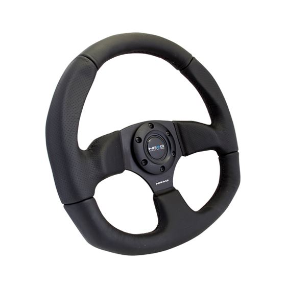 NRG, Reinforced, Steering, Wheel, 320mm Horizontal, 330mm Vertical, Leather, Black, Stitching, steer