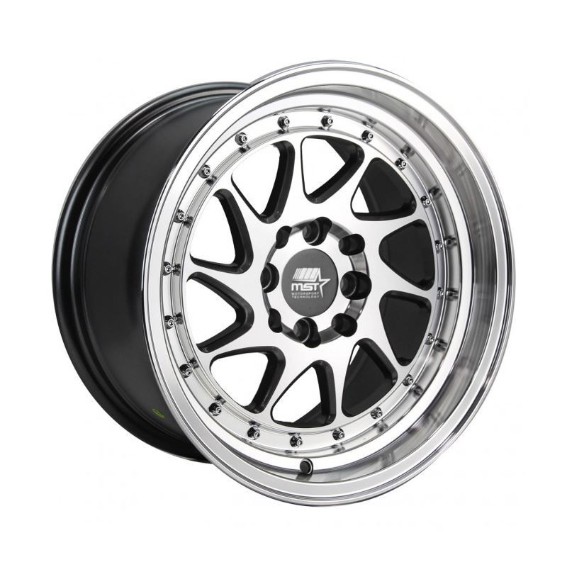 MST Wheels MT28 15x8 +20 73.1 - Gunmetal w/Machine