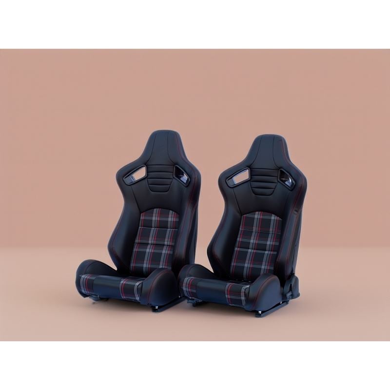 Spec R "Clark Plaid" Style Reclinable Bucket Seats