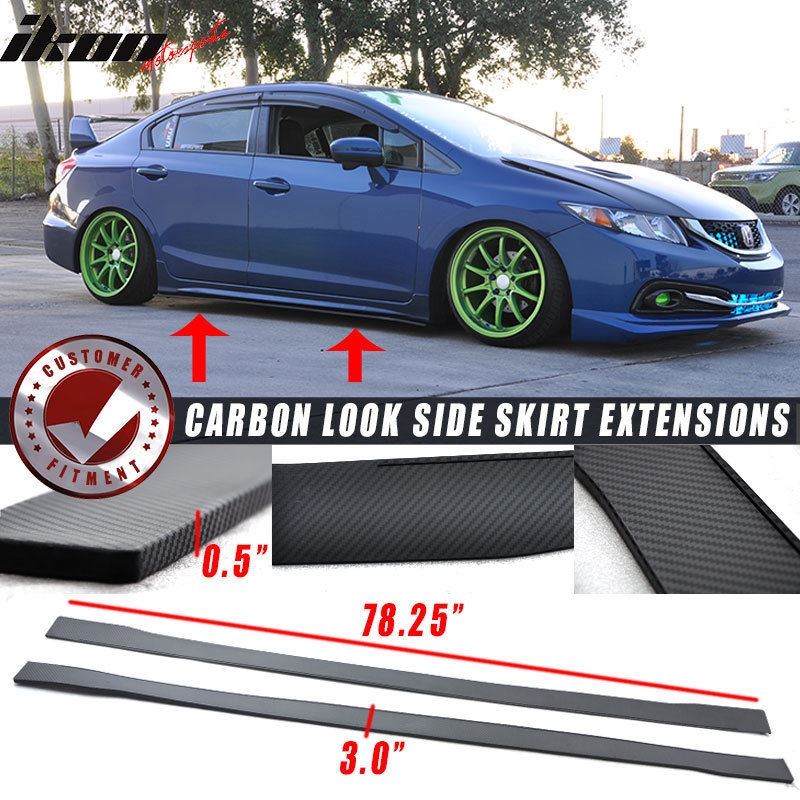 78" x 3" Universal Style Side Skirt Extension Flat