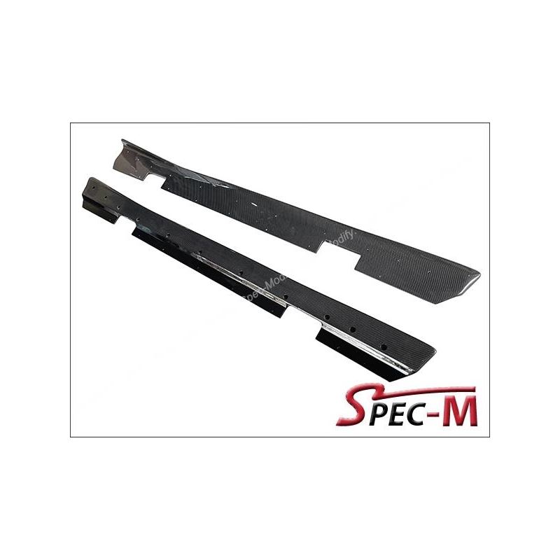 V2 Style Carbon Fiber Side Skirts Lip For 2009-201