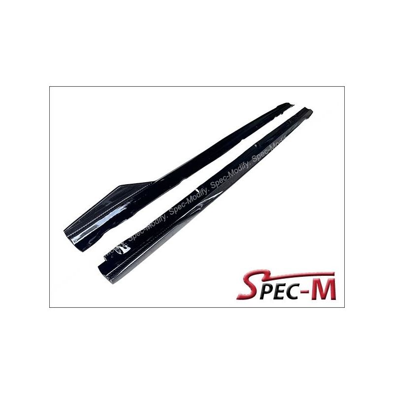 V Style Carbon Fiber Side Skirts Extension Lip For