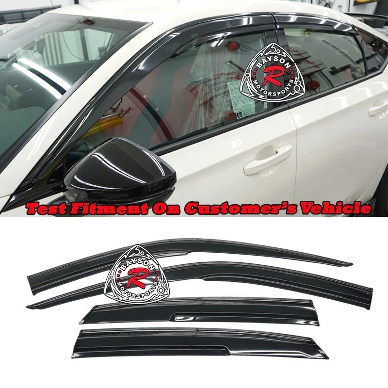 BaysonR MU Style Window Visors w/ Black Trims For 