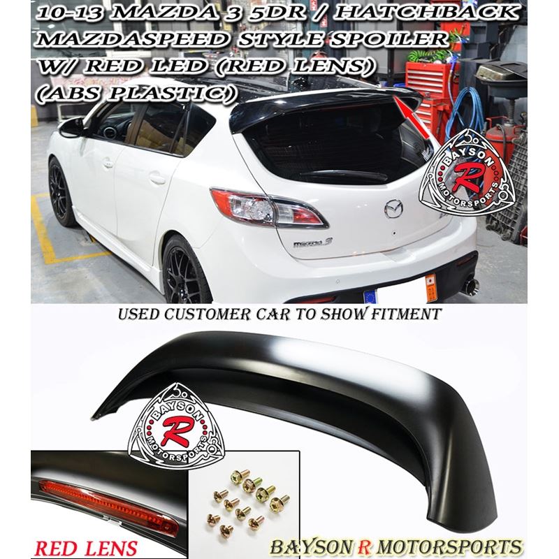 Bayson R MS Style Spoiler w/ Red Lens LED 3rd Brak