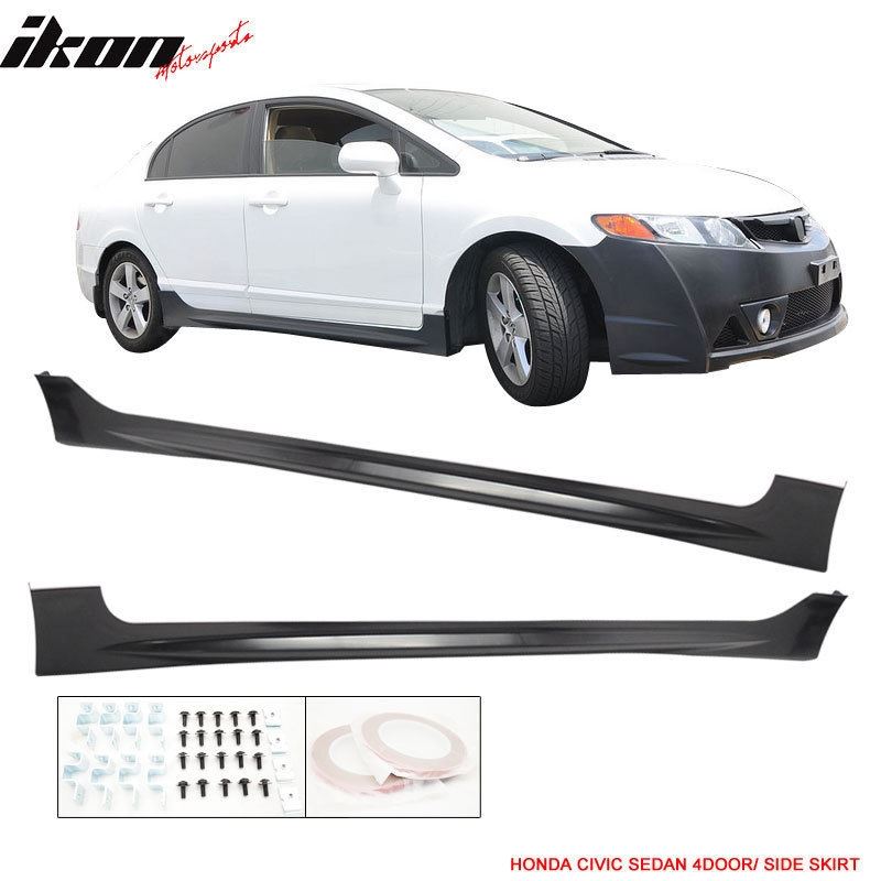 Fits 06 11 Honda Civic Mugen Rr Style Side Skirts Unpainted Pp