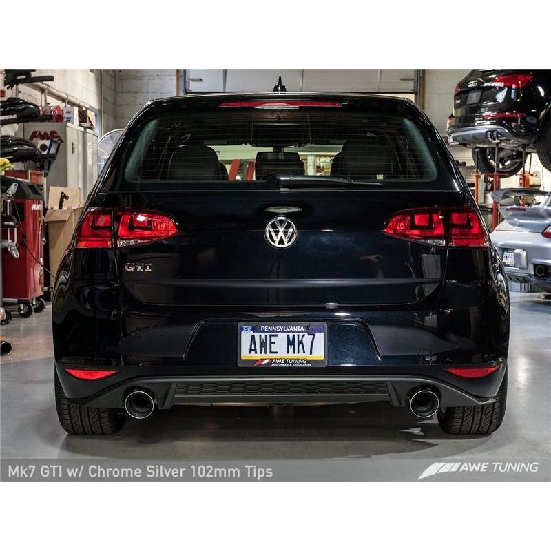 p2AWE MK7 GTI Track Edition Exhaust - Chrome Silve