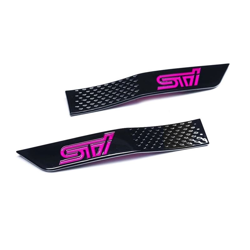 Fender Badge Ornament Set Gloss Black w/ Pink STI 