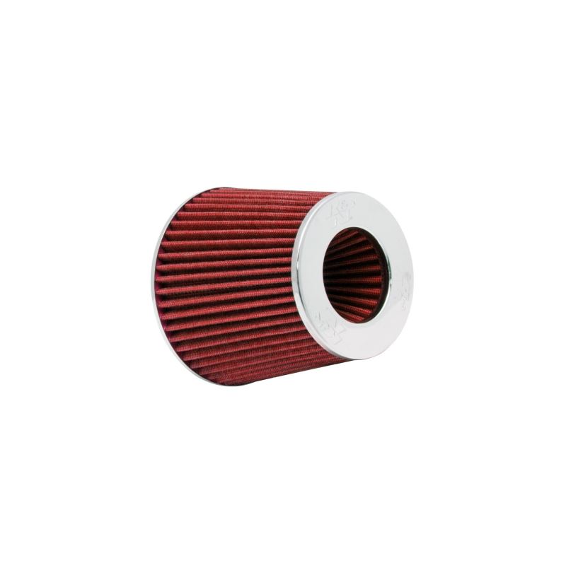 KN Universal Air Filter Chrome Round Tapered Red -