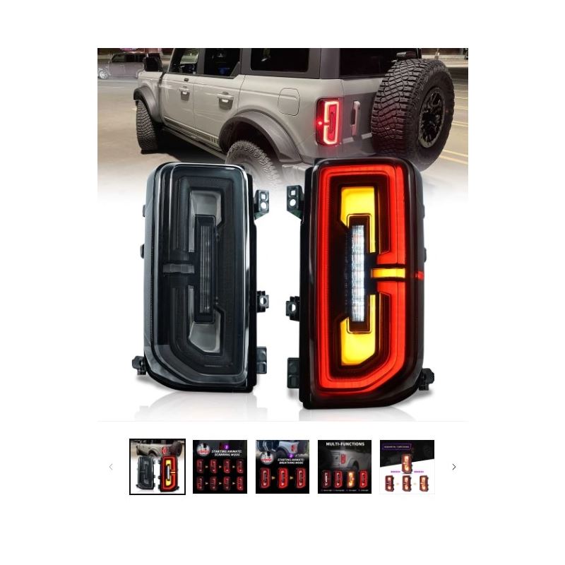 Archaic Full Smoked LED Tail Lights Assembly For F