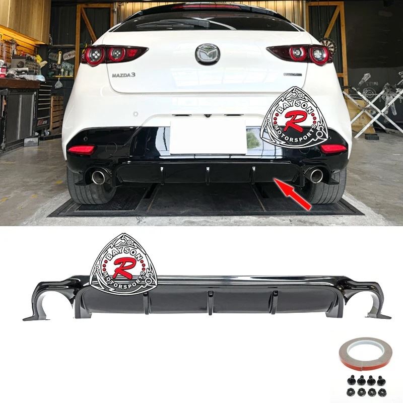 BaysonR MP Style Rear Lip For 2019-2025 Mazda-3 (5