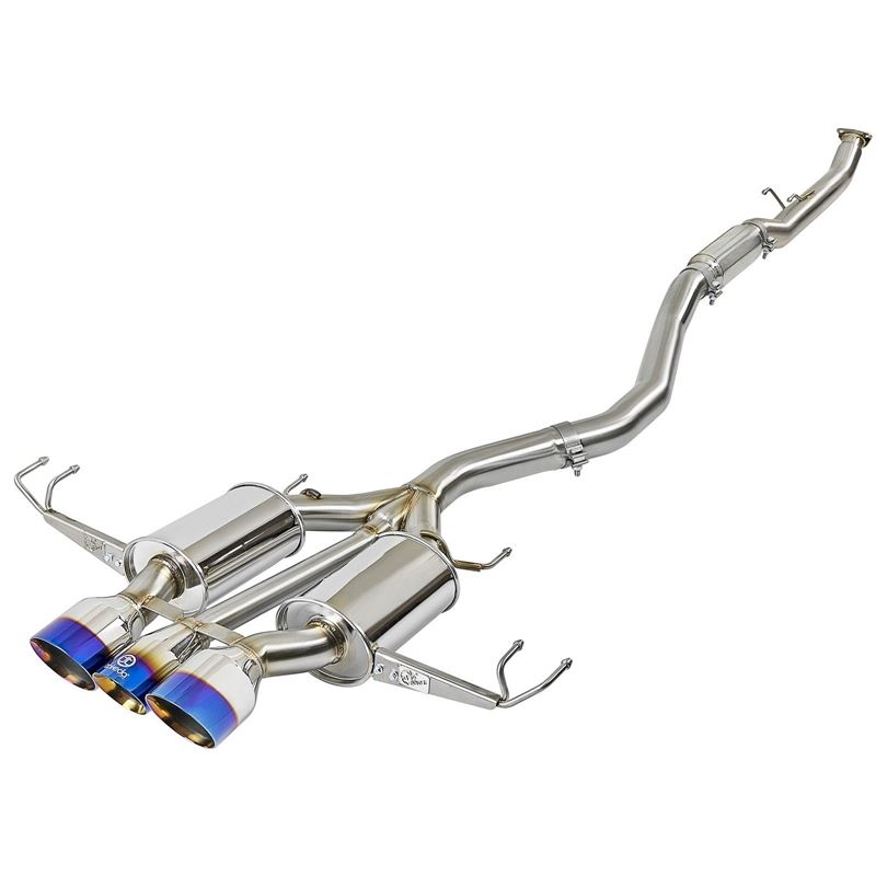 aFe Takeda 3in 304 SS Cat-Back Exhaust w/ Blue Fla