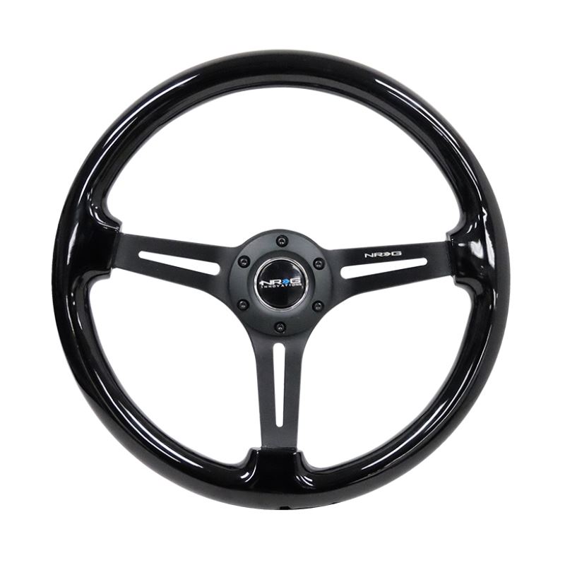 Nrg Reinforced Steering Wheel 350mm 3in Deep Blk Wood Wblk Matte