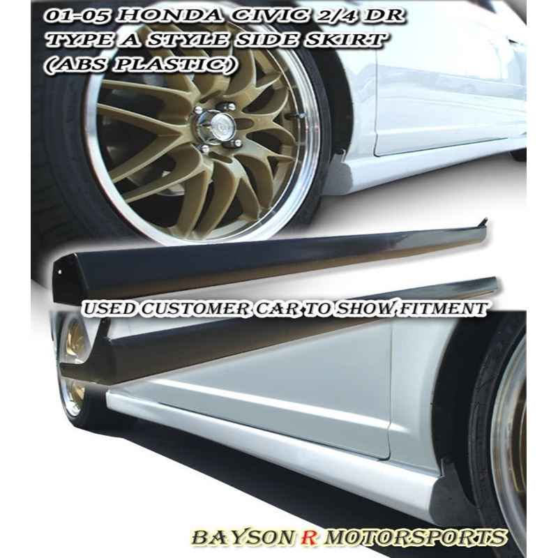 Bayson R RS Style Side Skirts For 2001-2005 Honda 