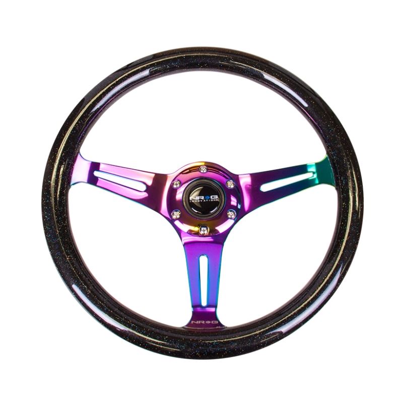 NRG Classic Wood Grain Steering Wheel (350mm) Blac