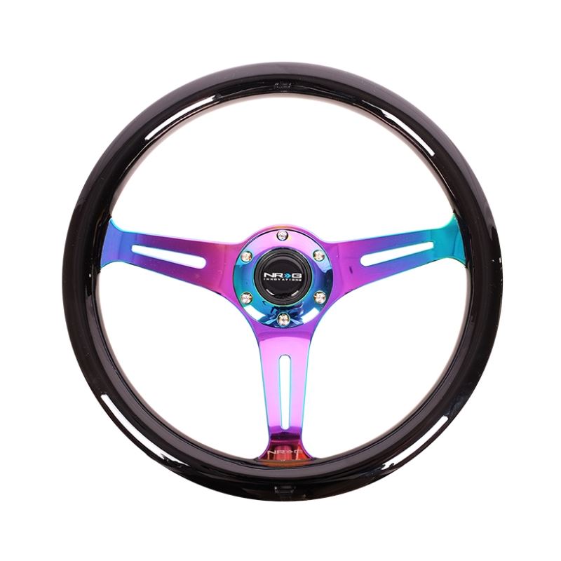NRG Classic Wood Grain Steering Wheel (350mm) Blac