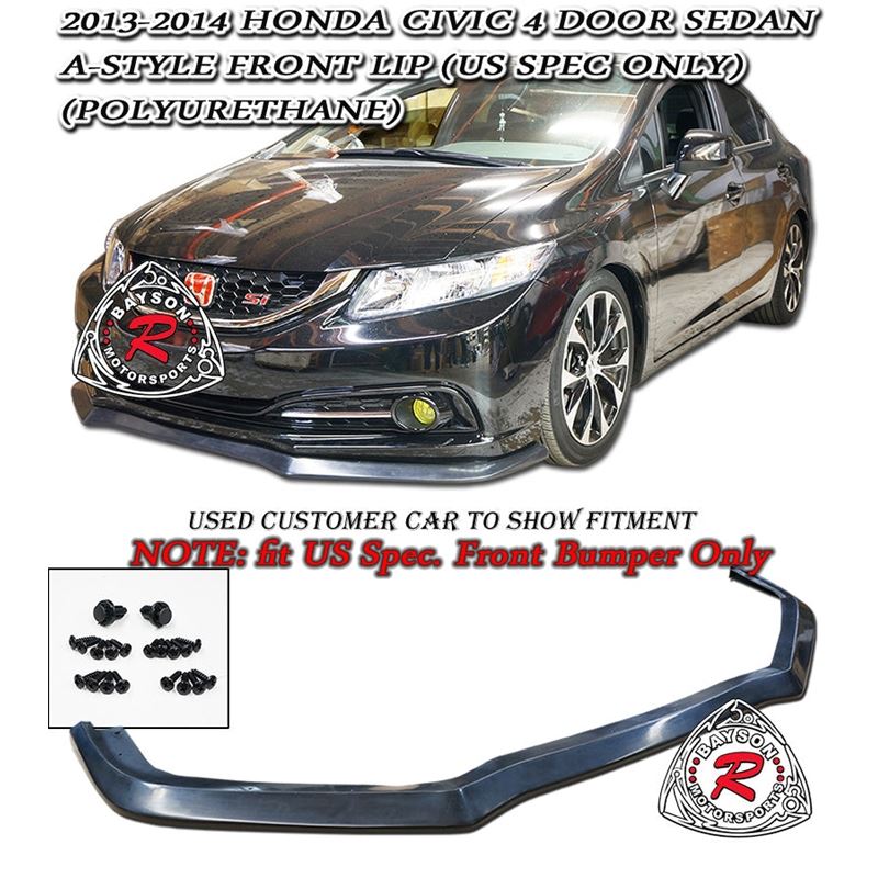 Bayson R A Style Front Lip For 2013-2015 Honda Civ