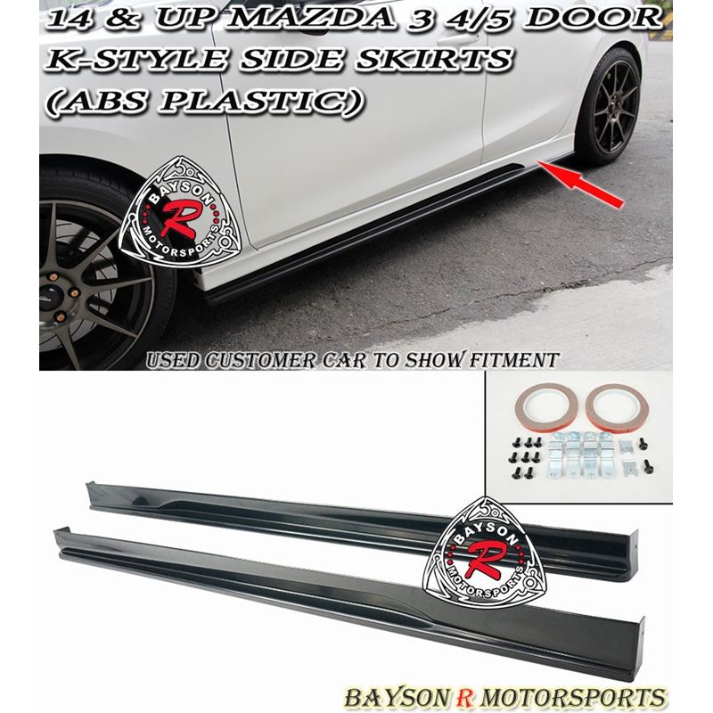 Bayson R K Style Side Skirts For 2014-2018 Mazda-3