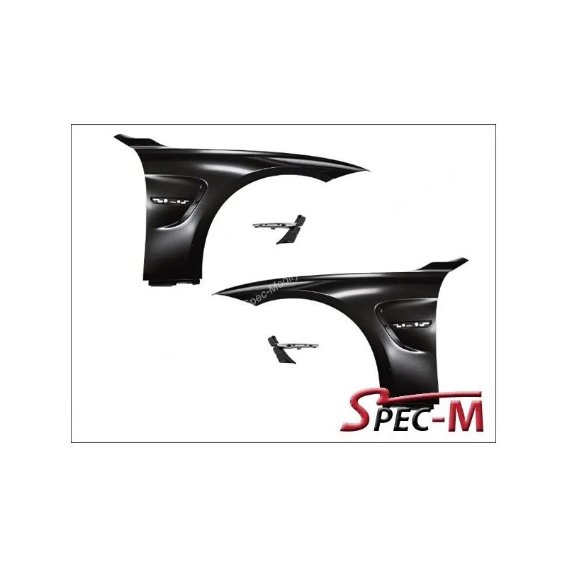 12-19 BMW F30 M3 Style Steel Fenders with Black Si