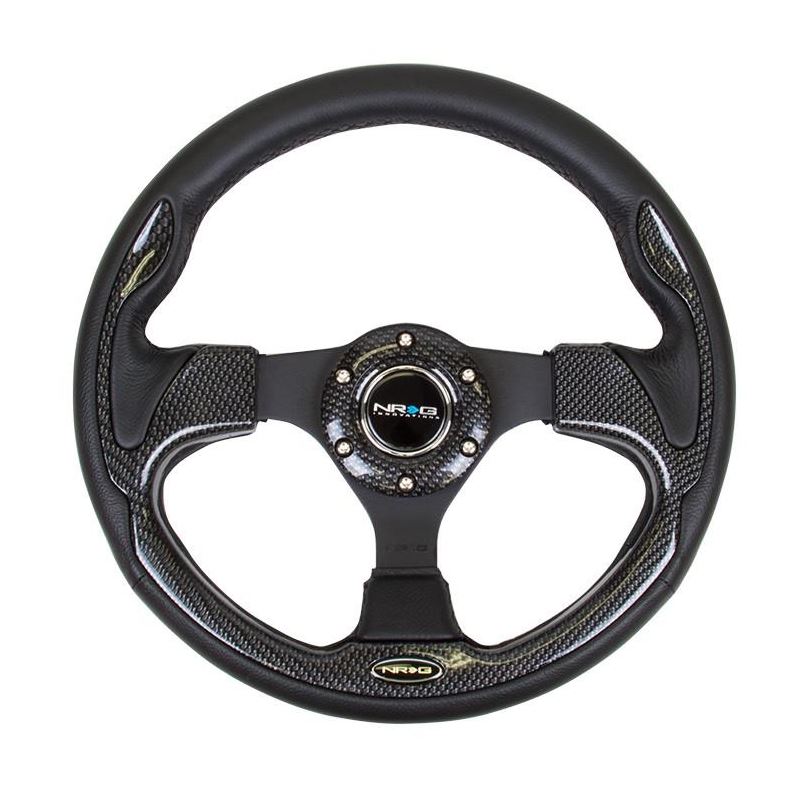 Nrg Reinforced Steering Wheel 320mm Sport W Carbon Fiber Look Trim